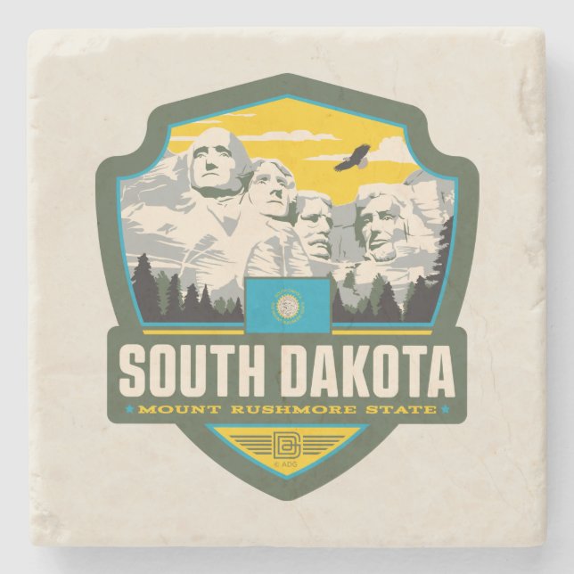 Staatsstolz | South Dakota Steinuntersetzer (Vorderseite)
