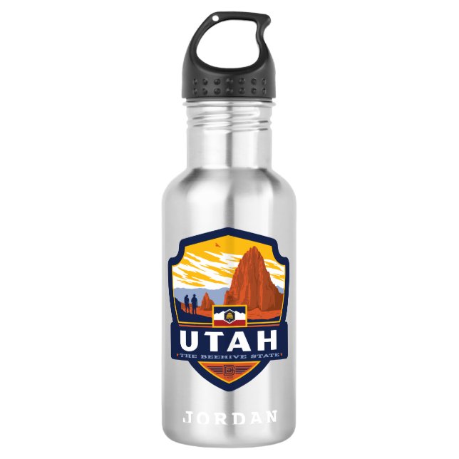 Staatsstolz | Utah Edelstahlflasche (Vorderseite)