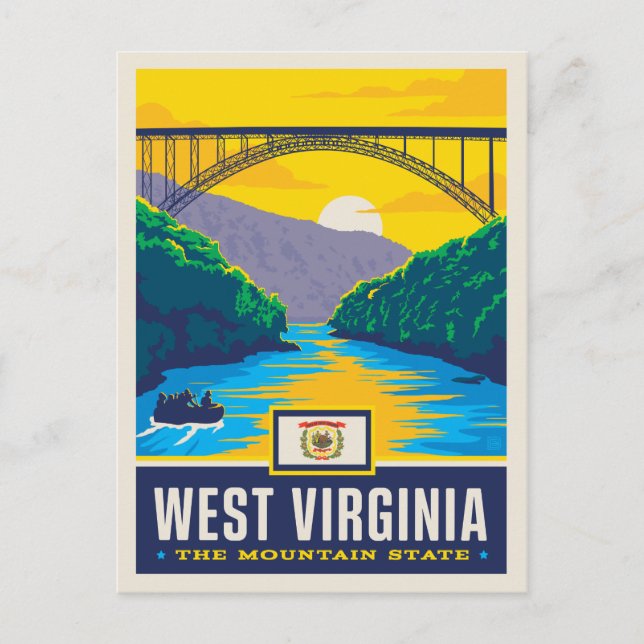 Staatsstolz | West Virginia Postkarte (Vorderseite)