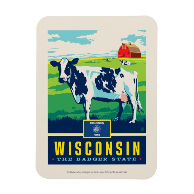 Staatsstolz | Wisconsin Magnet (Vertikal)