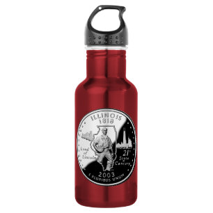 Staatsvierteldollar von Illinois Rückseite Faux Edelstahlflasche
