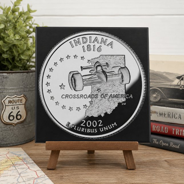 Staatsvierteldollar von Indiana Rückseite Faux Fliese (State Quarter of Indiana Reverse Side Faux Tile)