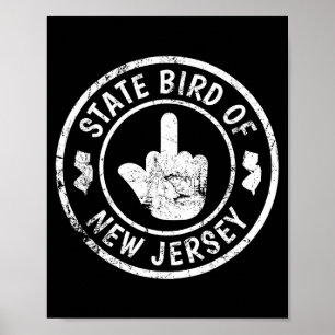 Staatsvogel von New Jersey Mittelfinger Lustig Abg Poster