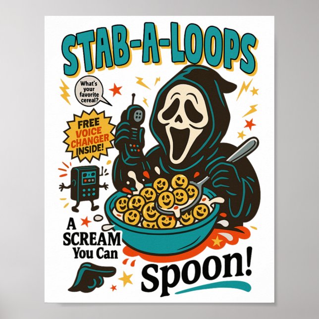 Stab-a-loops Horror Cereal Box Halloween Killer Br Poster (Vorne)