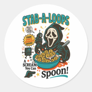 Stab-a-loops Horror Cereal Box Halloween Killer Br Runder Aufkleber