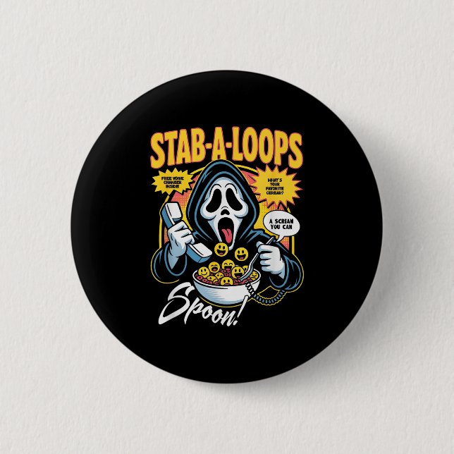 Stab-a-loops Horror Frühstücksflocken-Box Hallowee Button (Vorderseite)