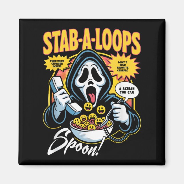 Stab-a-loops Horror Frühstücksflocken-Box Hallowee Magnet (Vorne)