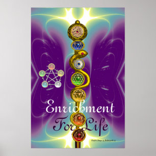 STAB DES ASKLEPIOS 7 CHAKREN, YOGA, SPIRITUELLE EN POSTER