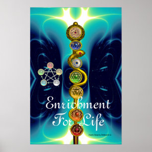 STAB DES ASKLEPIOS 7 CHAKREN, YOGA, SPIRITUELLE EN POSTER