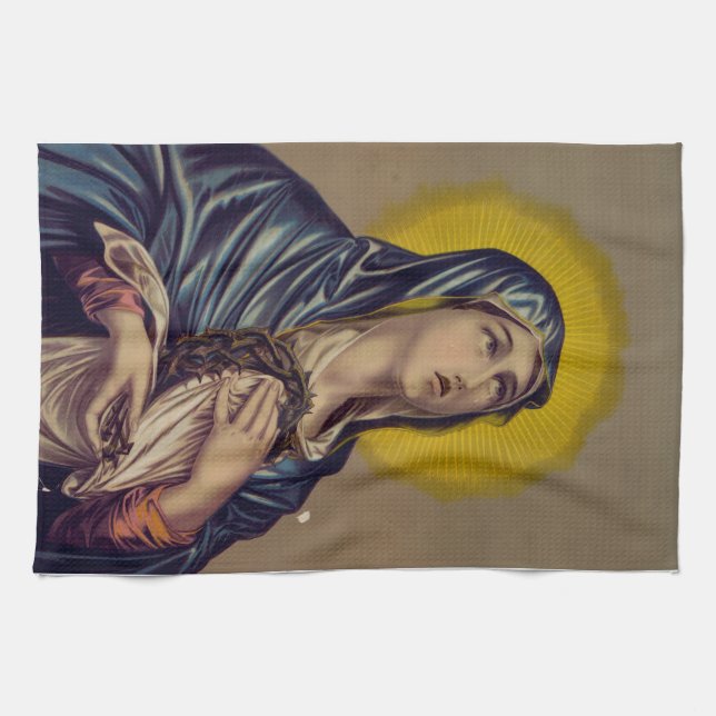 Stabat Mater unsere Lady der Trauern Geschirrtuch (Horizontal)