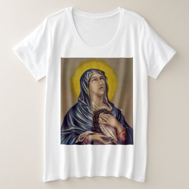 Stabat Mater unsere Lady der Trauern Große Größe T-Shirt (Design vorne)