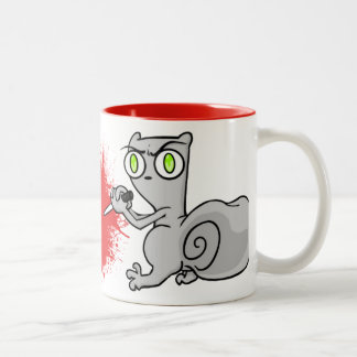 Stabby Stabby: Schäumend die Eichhörnchen-Tasse Zweifarbige Tasse