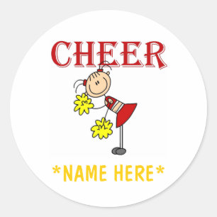Stäbchen Figur Cheerleader Runder Aufkleber