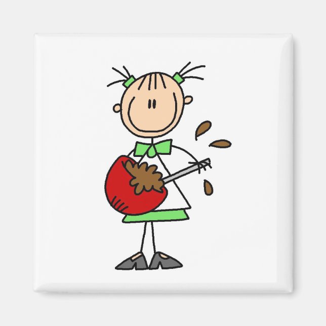 Stäbchenfigur-Bäcker mischt Teig Magnet (Vorne)