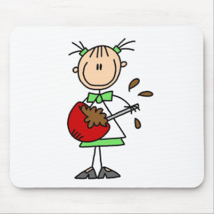 Stäbchenfigur-Bäcker mischt Teig Mousepad