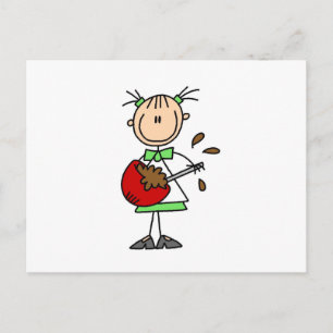 Stäbchenfigur-Bäcker mischt Teig Postkarte