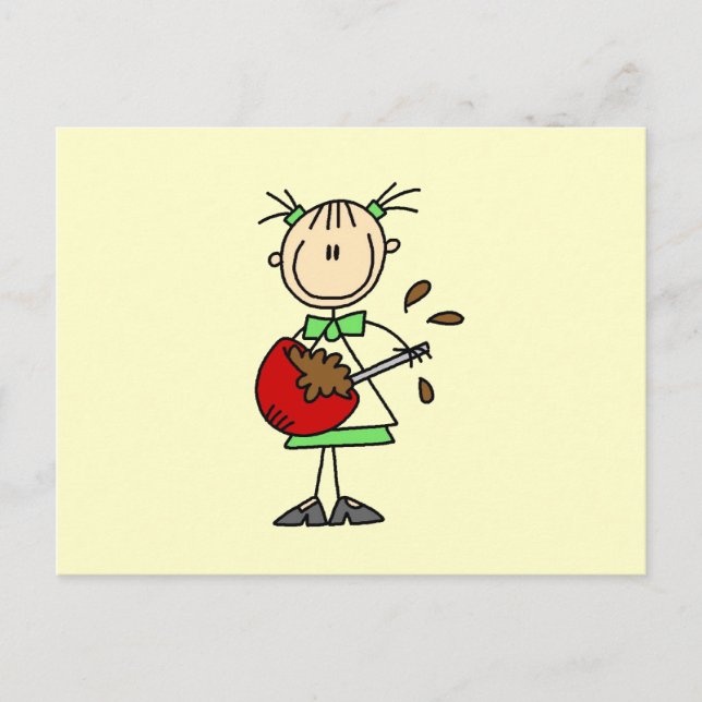 Stäbchenfigur-Bäcker mischt Teig Postkarte (Vorderseite)