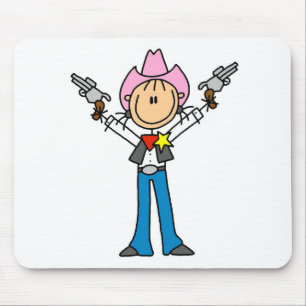 Stäbchenfigur Cowgirl Sheriff Mauspad