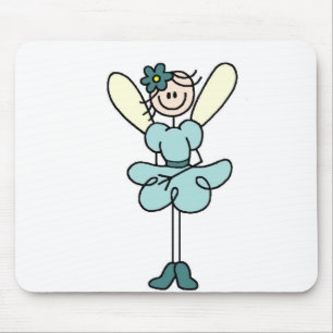Stäbchenfigur Fee auf Türkis-Mauspad Mousepad