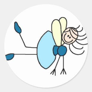Stäbchenfigur Fee in Blau Aufkleber