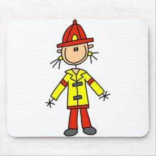 Stäbchenfigur-Feuerwehrmann-T-Shirts und Geschenke Mousepad