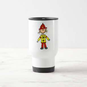 Stäbchenfigur-Feuerwehrmann-T-Shirts und Geschenke Reisebecher