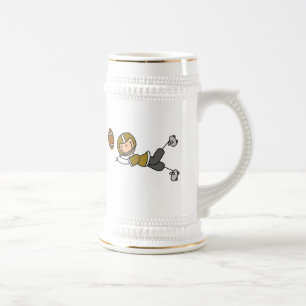 Stäbchenfigur-Fußball Gold Bierglas