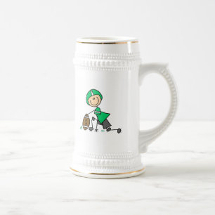 Stäbchenfigur-Fußball Grün Bierglas