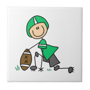 Stäbchenfigur-Fußball Grün Fliese