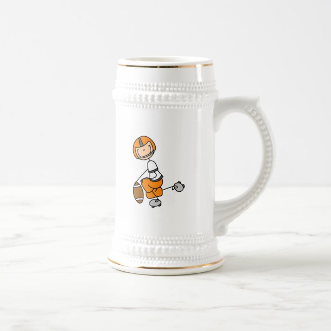 Stäbchenfigur-Fußball Orange Bierglas (Rechts)