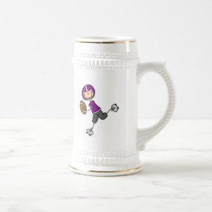 Stäbchenfigur-Fußball Purpur Bierglas
