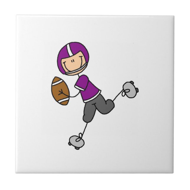 Stäbchenfigur-Fußball Purpur Fliese (Vorderseite)