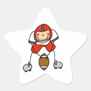 Stäbchenfigur-Fußball Rot Stern-Aufkleber