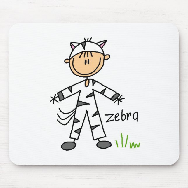 Stäbchenfigur in Zebrakostüm-Mauspad Mousepad (Vorne)