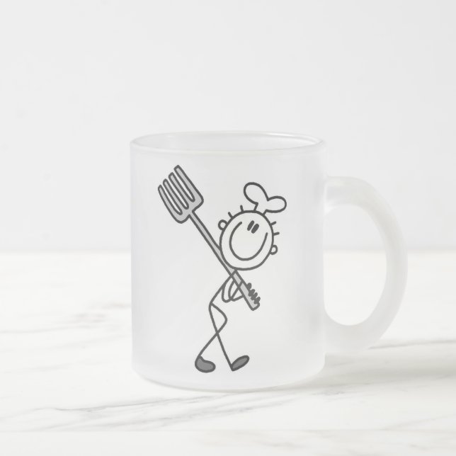 Stäbchenfigur-Koch mit Gabel Mattglastasse (Rechts)