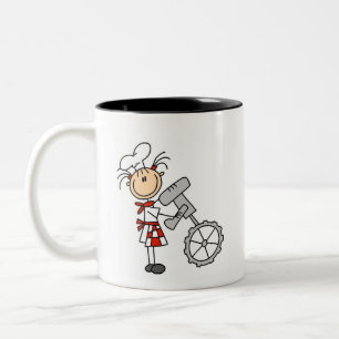 Stäbchenfigur-Koch mit Mixer-Mug Zweifarbige Tasse