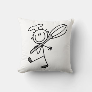 Stäbchenfigur-Koch mit Schneebesen Kissen