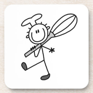 Stäbchenfigur-Koch mit Schneebesen Untersetzer