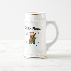 Stäbchenfigur Mädchen Cellospieler T-Shirts und Ge Bierglas