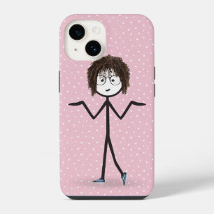 Stäbchenfigur Mädchen mit Punkten iPhone 14 Hülle