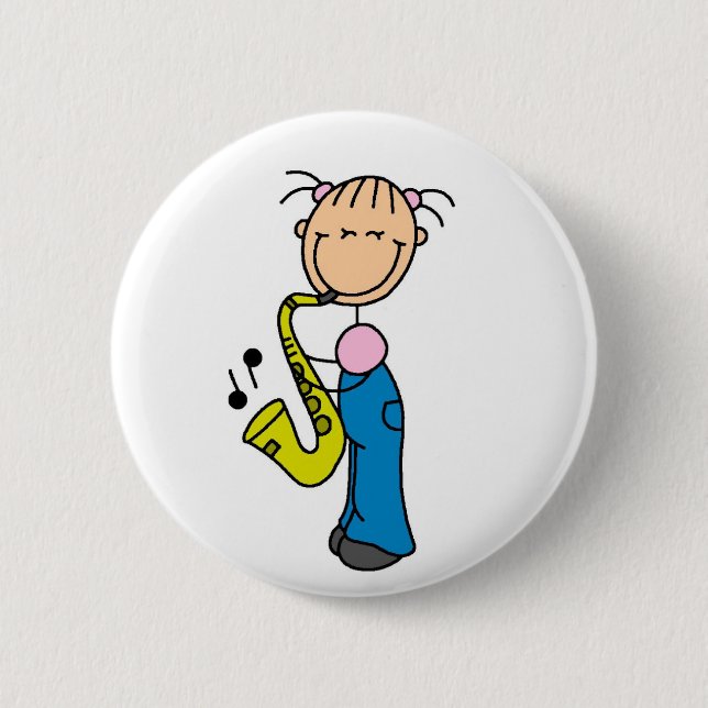 Stäbchenfigur Saxophon-Taste Button (Vorderseite)
