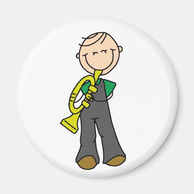Stäbchenfigur Trompete Magnet (Vorne)