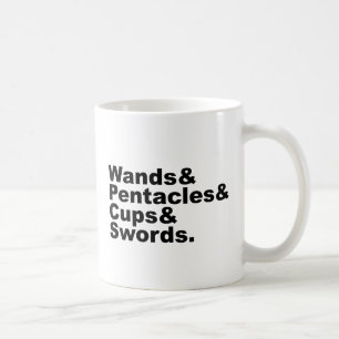 Stäbe & Pentakel & Kelche & Schwerter Tarot Kart Kaffeetasse