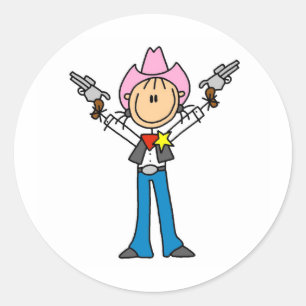 Stabfigur Kuhgirl Sheriff Aufkleber