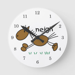 Stabfigur-Pferd-T-Shirts und Geschenke Runde Wanduhr