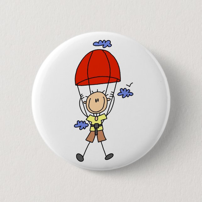 Stabhochspringende Stockfigur Button (Vorderseite)