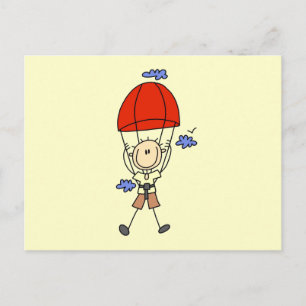 Stabhochspringende Stockfigur Postkarte