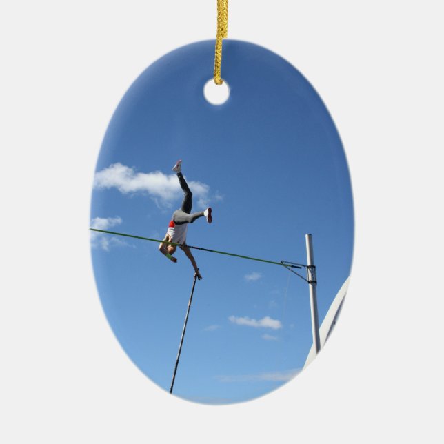 Stabhochspringer-Verzierungen Keramik Ornament (Vorne)