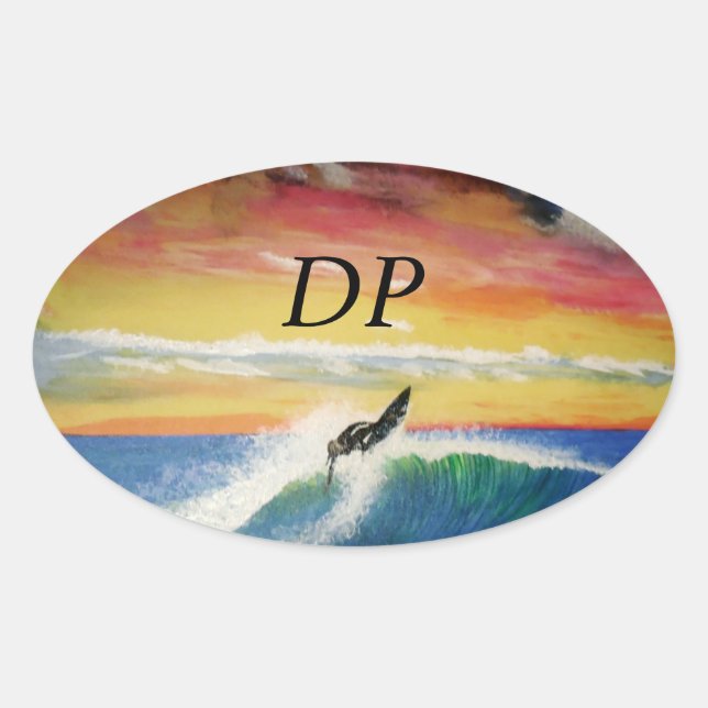 Stabile pazifische Autoaufkleber, DP-Rofer-Surfer- Ovaler Aufkleber (Vorderseite)