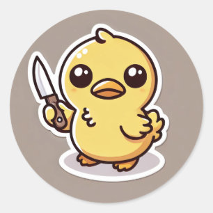 Stabilität: Die Kawaii-Ente Runder Aufkleber